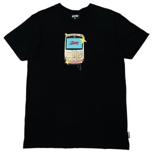 Icecream Black Short Sleeve Tee with gold drip phone Graphic Design
